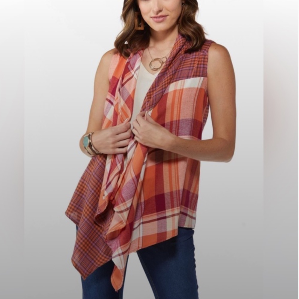 Mixed Plaid Vest